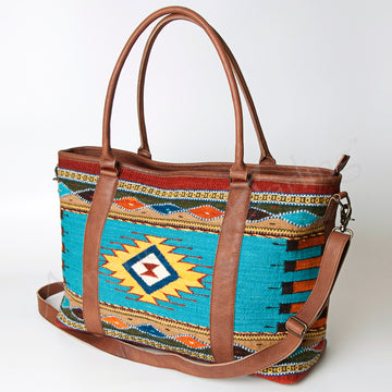 American Darling Tote Saddle Blanket Genuine Leather Western Women Bag Handbag Purse | Travel Bags College Casual